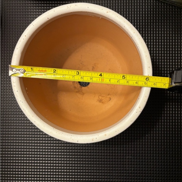 6” Speckled Pink and Cream Ceramic Planter - Picture 3 of 5